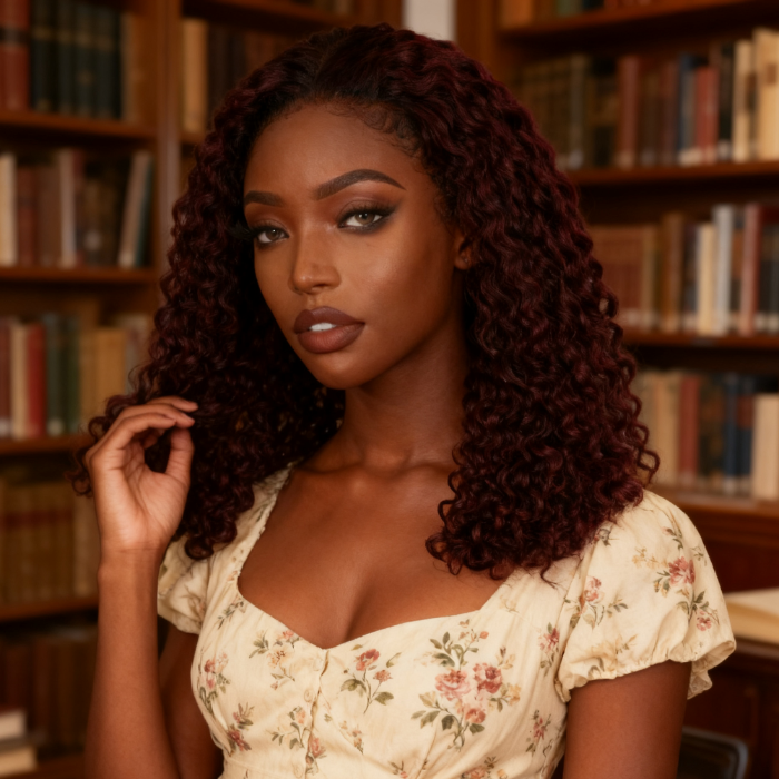 5x5 Burmese Curly HD Lace Frontal Wigs Human Hair Burgundy 99J Color High Quality 100% Human Hair COD Available