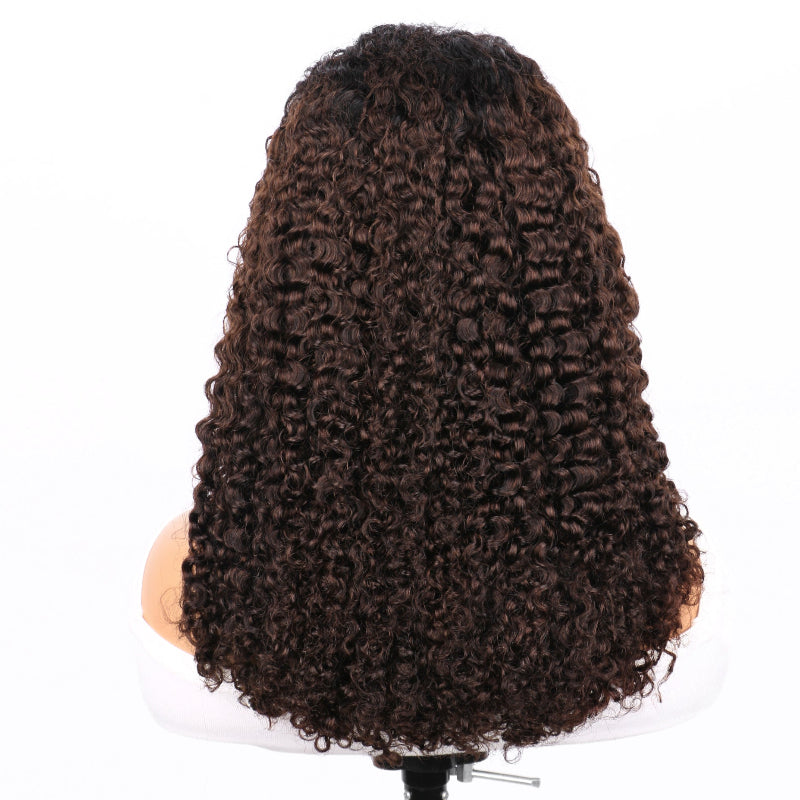 5x5 Burmese Curly HD Lace Frontal Wigs Human Hair 1B/Honey Brown Ombre Color  High Quality 100% Human Hair COD Available