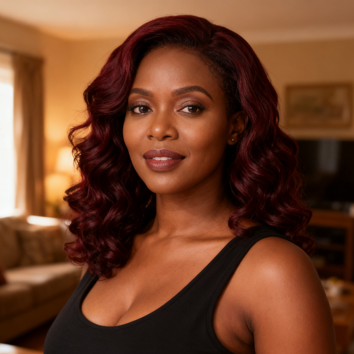 5x5 Bouncy Curly HD Lace Frontal Wigs Human Hair Burgundy 99J Color High Quality 100% Human Hair COD Available