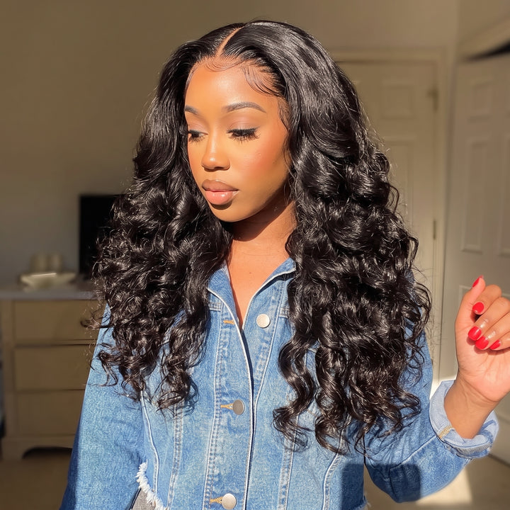 5x5 Bouncy Curly HD Lace Frontal Wigs Human Hair Natural Color High Quality 100% Human Hair COD Available