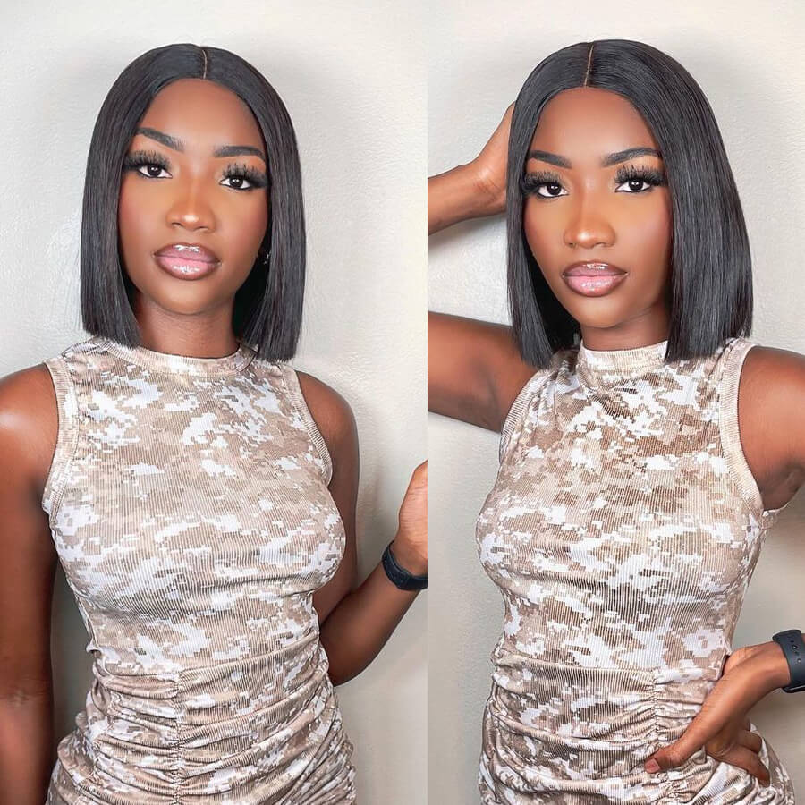 2x6 Silk Straight Bob Lace Frontal Wigs Human Hair Natural Color High Quality 100% Human Hair COD Available