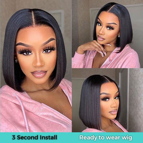 2x6 Silk Straight Bob Lace Frontal Wigs Human Hair Natural Color High Quality 100% Human Hair COD Available
