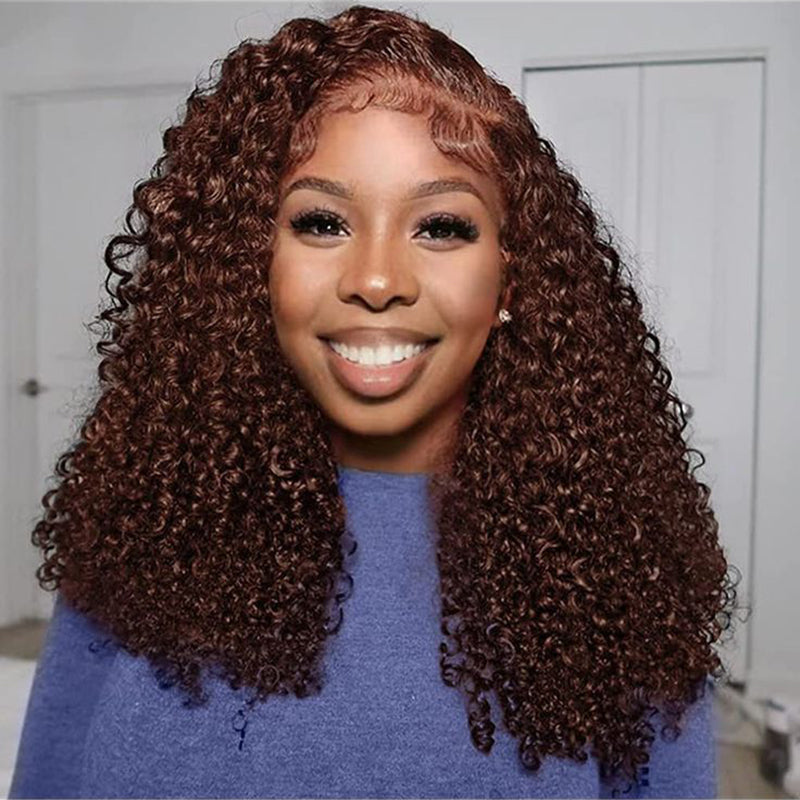 5x5 Burmese Curly HD Lace Frontal Wigs Human Hair Honey Brown Color  High Quality 100% Human Hair COD Available