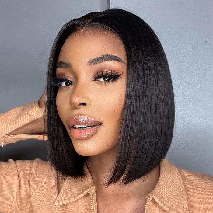 2x6 Silk Straight Bob Lace Frontal Wigs Human Hair Natural Color High Quality 100% Human Hair COD Available