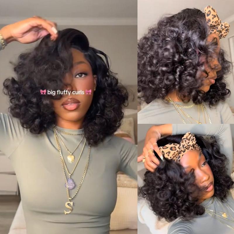 5x5 Bouncy Curly HD Lace Frontal Wigs Human Hair Natural Color High Quality 100% Human Hair COD Available
