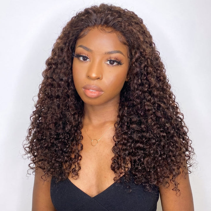 5x5 Burmese Curly HD Lace Frontal Wigs Human Hair Honey Brown Color  High Quality 100% Human Hair COD Available