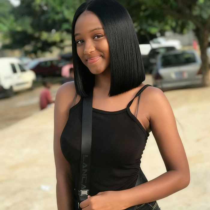 2x6 Silk Straight Bob Lace Frontal Wigs Human Hair Natural Color High Quality 100% Human Hair COD Available