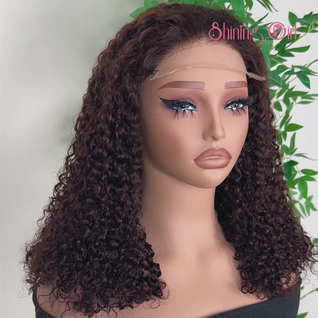 5x5 Burmese Curly HD Lace Frontal Wigs Human Hair Honey Brown Color  High Quality 100% Human Hair COD Available